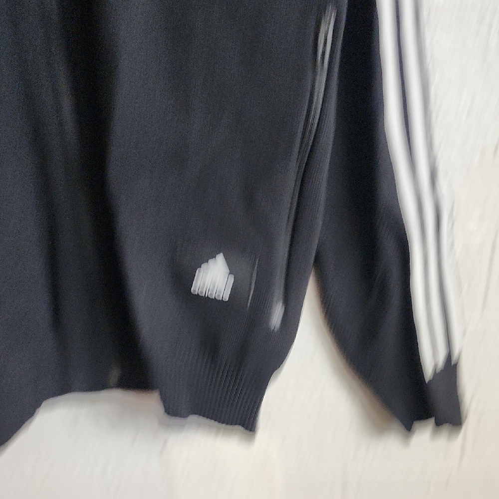 Adidas Black Jacket with Colorful Logo and White Stripes KU Jayhawks - Picture 3 of 7